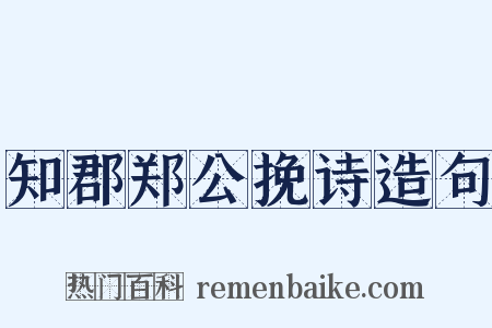 知郡郑公挽诗造句是什么意思的图片